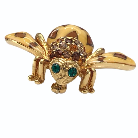 JOAN OF THE JUNGLE JOAN RIVERS CREAM ENAMEL BROOCH - Picture 1 of 16